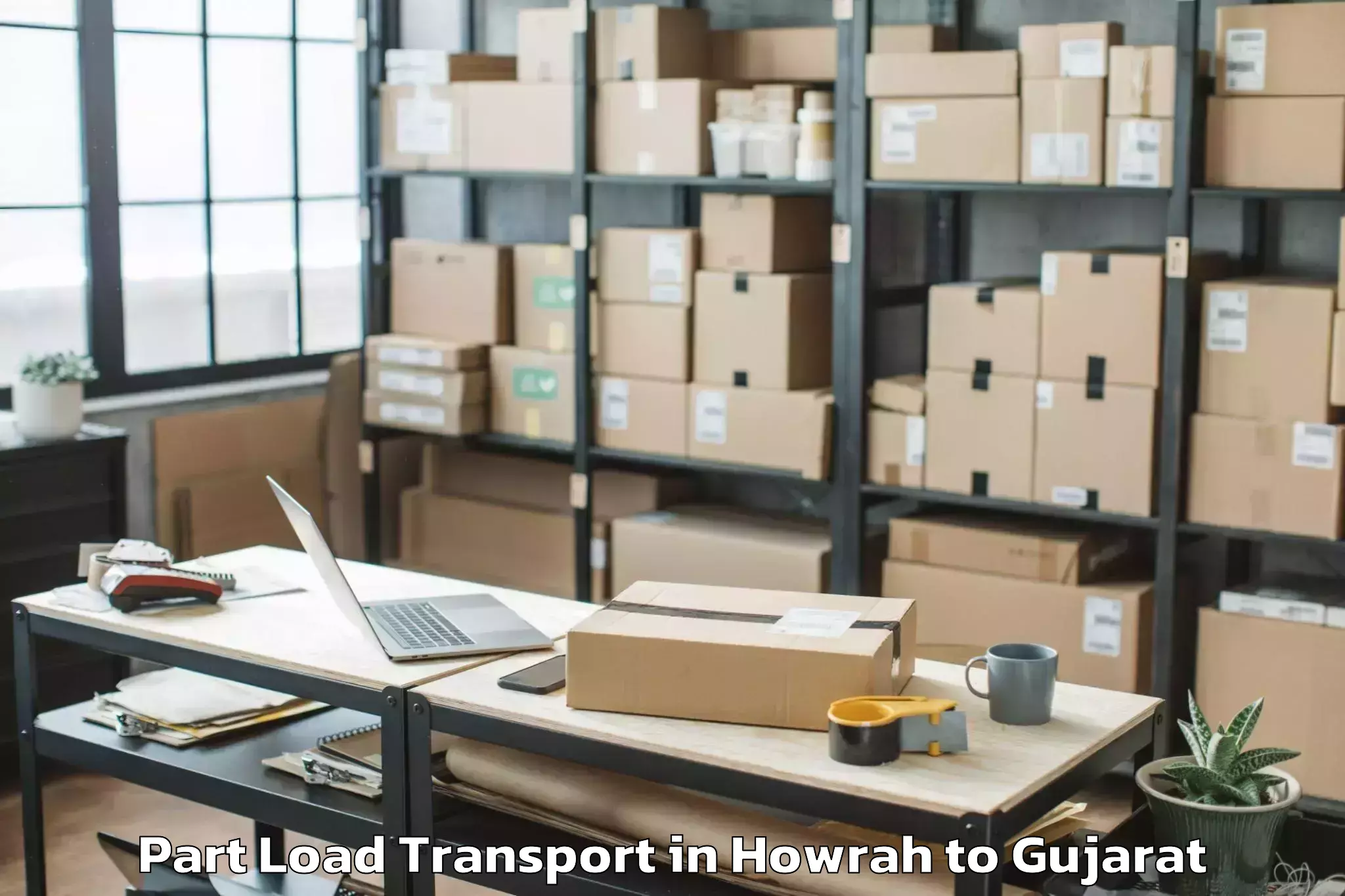 Affordable Howrah to Ahmadabad City Part Load Transport